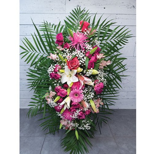 Arrangement made of pink flowers